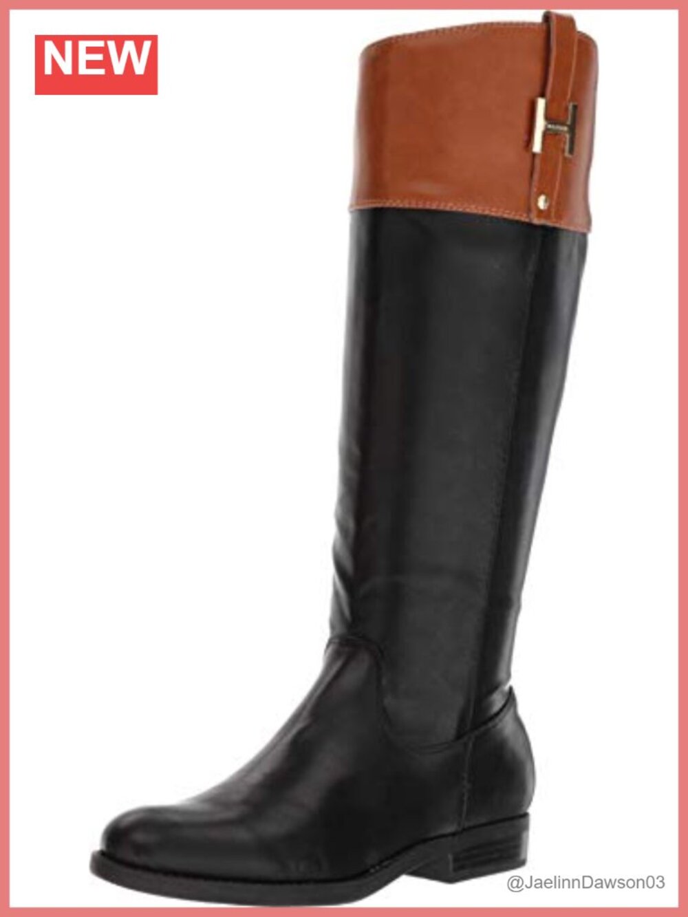 Leather Equestrian Boots Side-Zip Women's Round Toe
